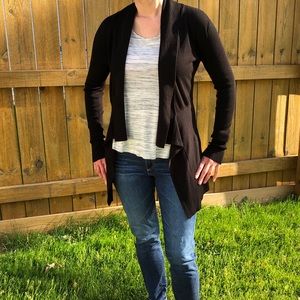WHBM Black fly away cardigan sweater XS